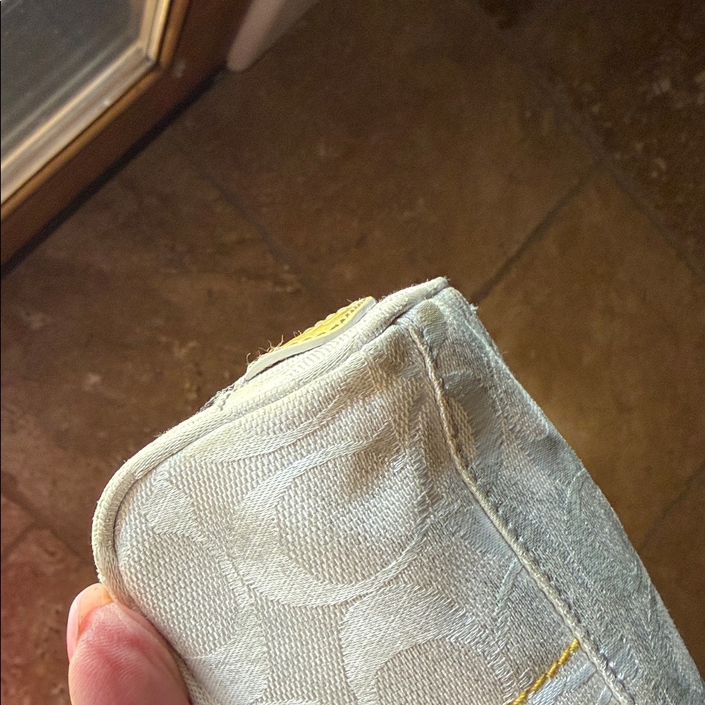 Pre loved Coach Wristlet with Yellow Accents - Picture 10 of 15